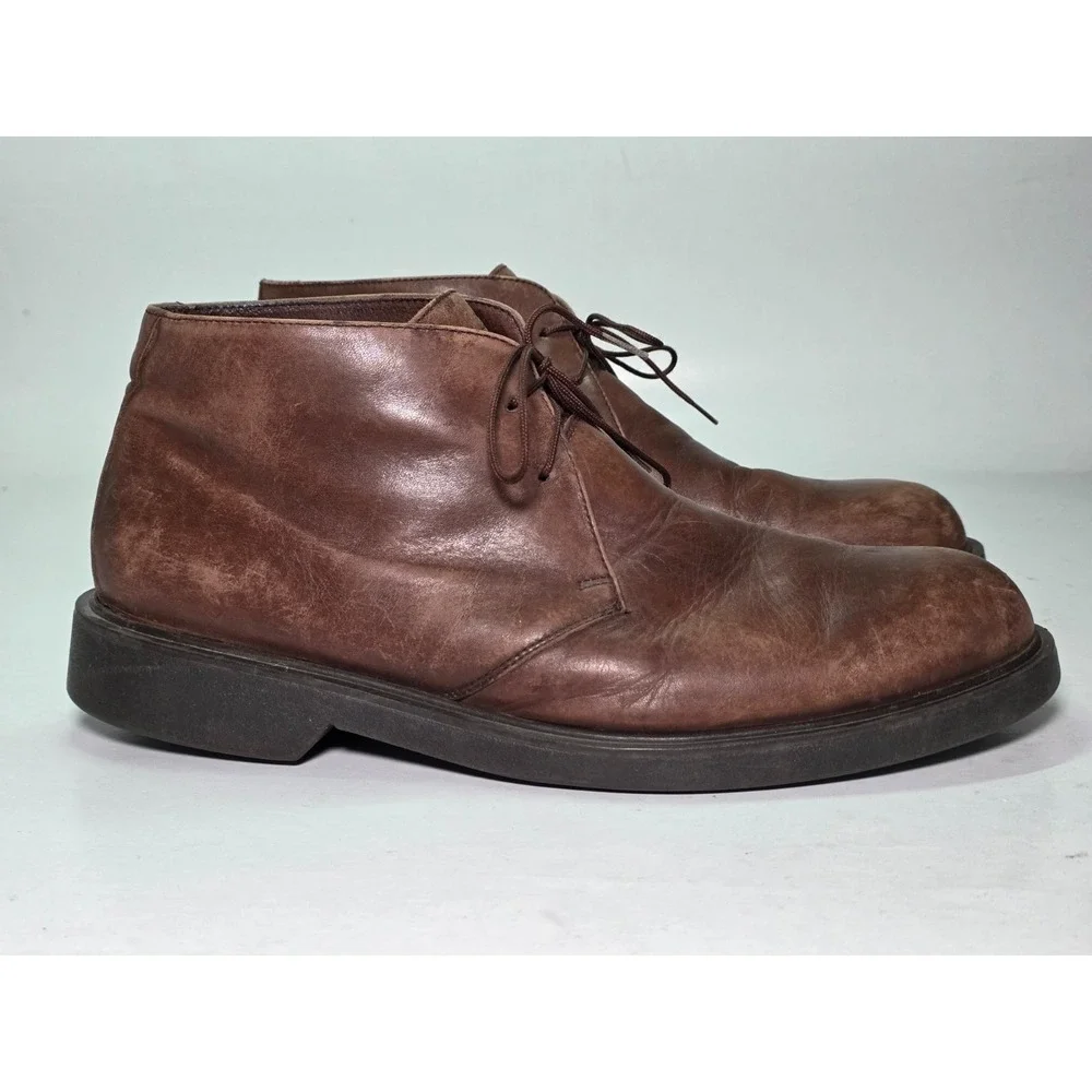 Banana Republic Paulson Men's Boots Size‎ 11.5 Brown Leather Chukka Ankle Shoes
